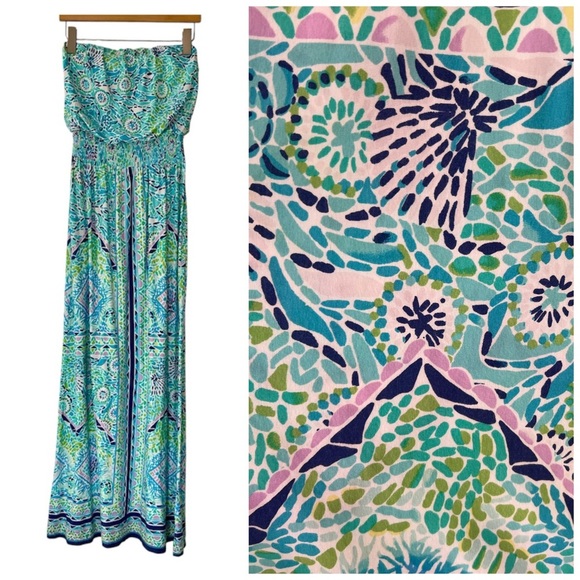 Lilly Pulitzer Dresses & Skirts - Lilly Pulitzer Marnie Strapless Blue Ibiza Maxi Dress